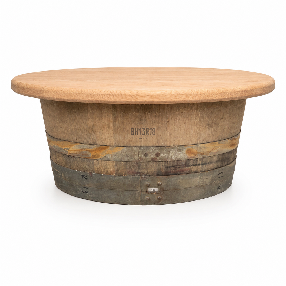 
                      
                        Round Wine Barrel Table with Handmade Barrel Stools
                      
                    