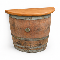 Half Wine Barrel Wall Table