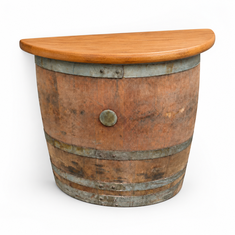 Half Wine Barrel Wall Table