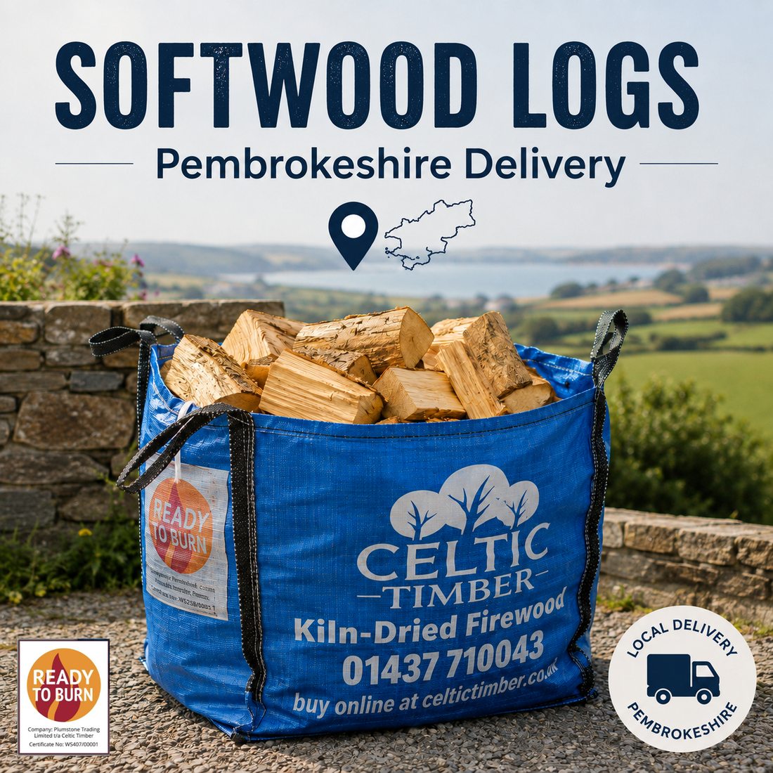 Kiln-Dried Softwood Firewood Logs - Pembrokeshire Deliveries