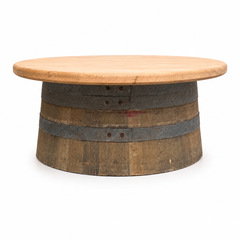 Round Wine Barrel Table with Handmade Barrel Stools
