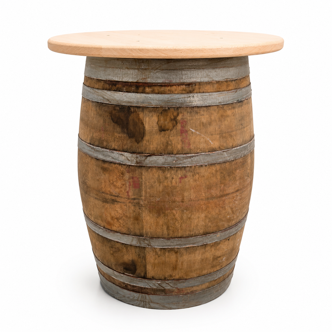 
                      
                        Round Wine Barrel Table with Handmade Barrel Stools
                      
                    