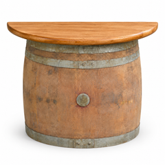 Half Wine Barrel Wall Table