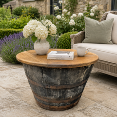 Handmade Oak Whisky Barrel Table & Stools