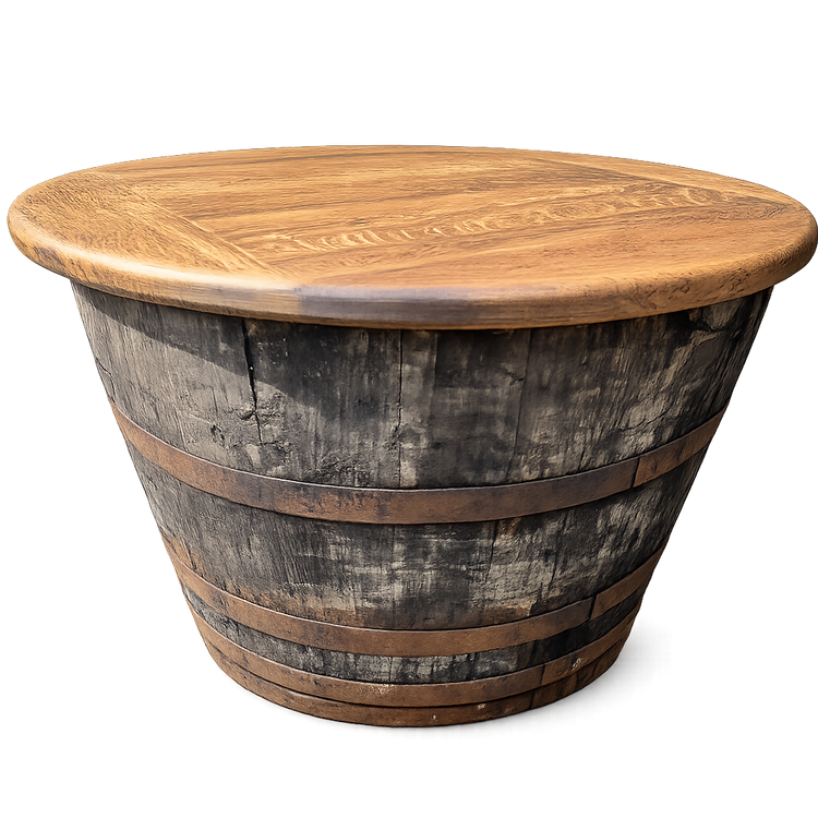 Handmade Oak Whisky Barrel Table & Stools