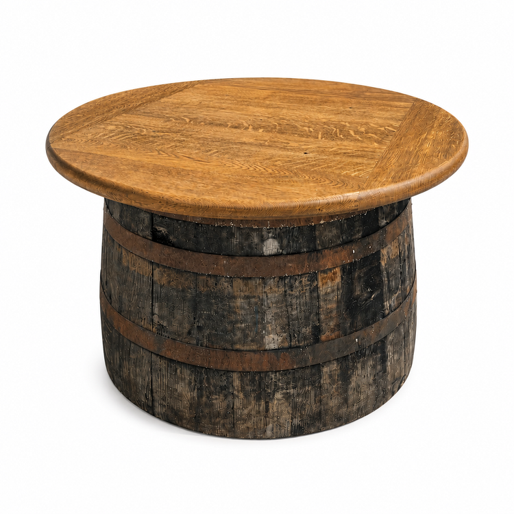 Handmade Oak Whisky Barrel Table & Stools