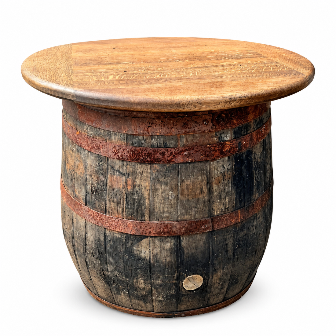 
                      
                        Handmade Oak Whisky Barrel Table & Stools
                      
                    